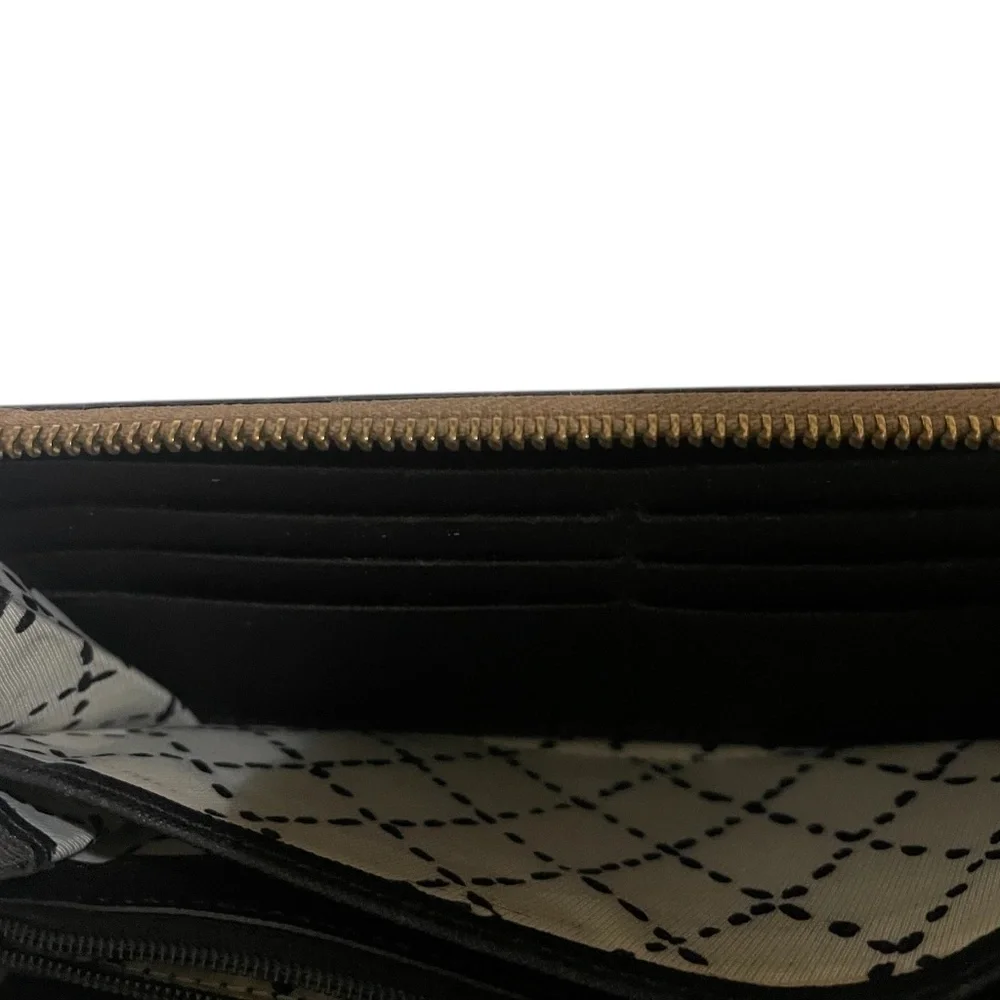 KATE SPADE NEW YORK Black & Tan Slim Bi-fold Credit Card Holder Clutch Wallet